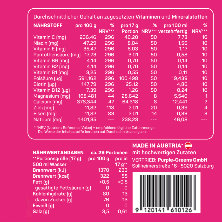 PurpleGreens® HYDRATION Ultra - Raspberry
