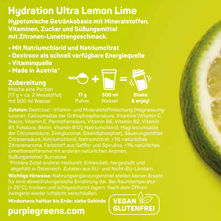 PurpleGreens® HYDRATION Ultra - Lemon Lime