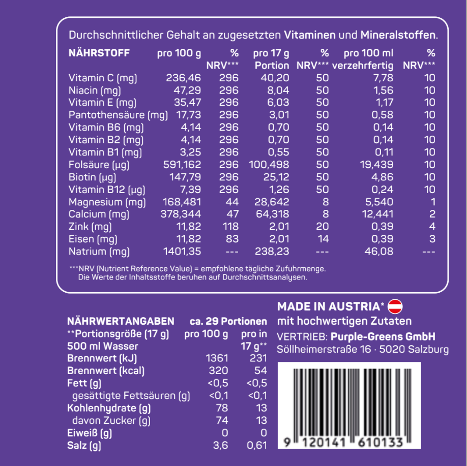 PurpleGreens® HYDRATION Ultra - Blueberry Lemon