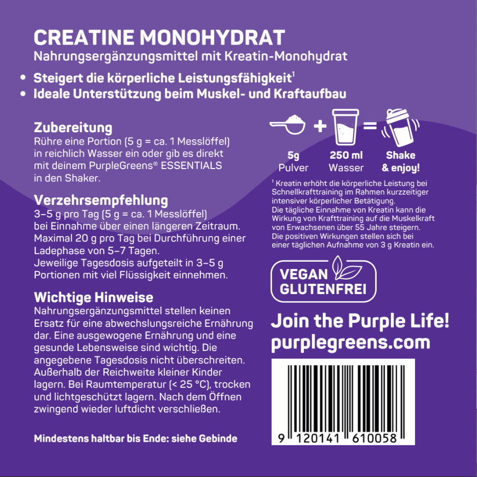 PurpleGreens® CREATINE Monohydrate