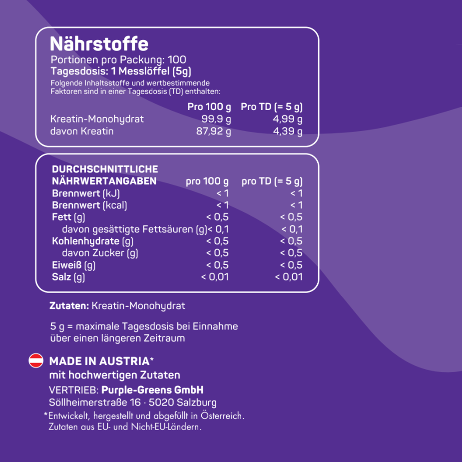 PurpleGreens® CREATINE Monohydrate